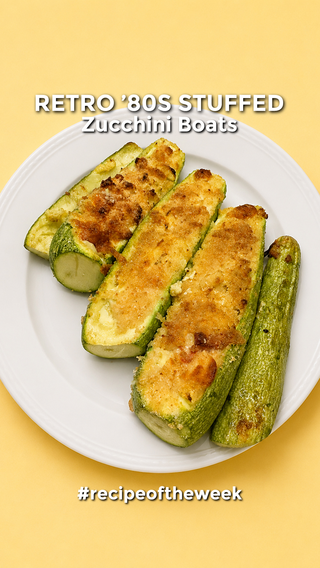Retro 80s Stuffed Zucchini Boats