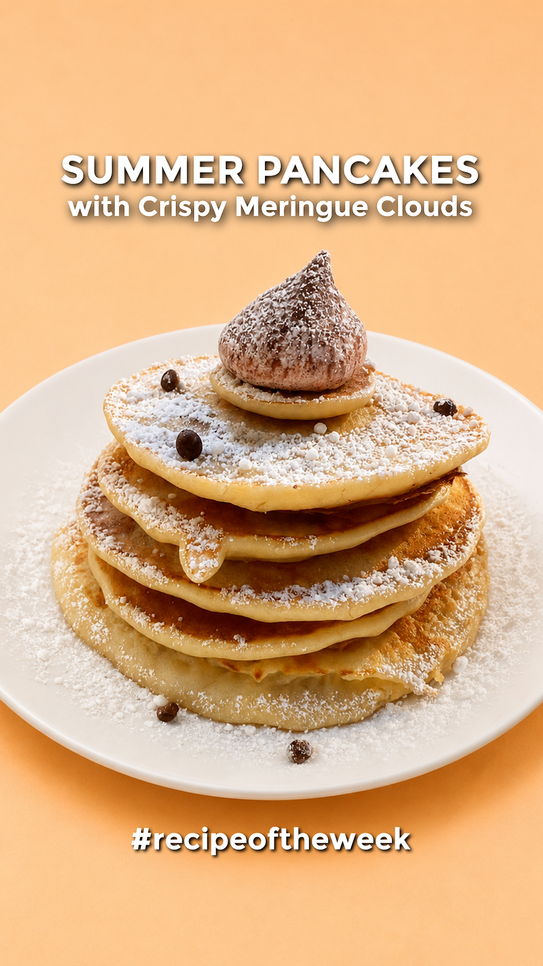 Summer Pancakes with Crispy Meringue Clouds